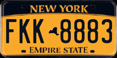 NY license plate FKK8883