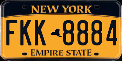NY license plate FKK8884