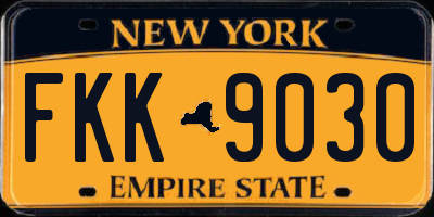 NY license plate FKK9030