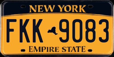 NY license plate FKK9083