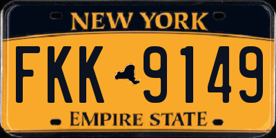 NY license plate FKK9149
