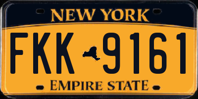 NY license plate FKK9161