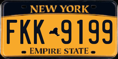 NY license plate FKK9199