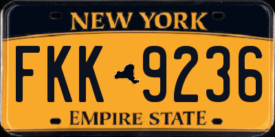 NY license plate FKK9236