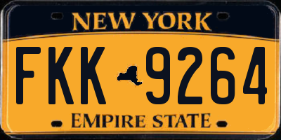 NY license plate FKK9264