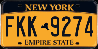 NY license plate FKK9274