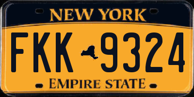 NY license plate FKK9324