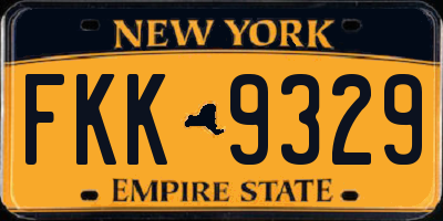 NY license plate FKK9329