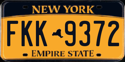 NY license plate FKK9372