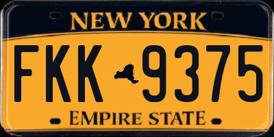 NY license plate FKK9375
