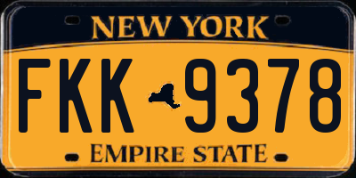 NY license plate FKK9378