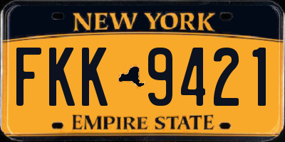 NY license plate FKK9421