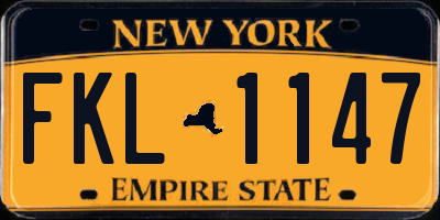NY license plate FKL1147