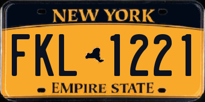 NY license plate FKL1221