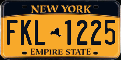 NY license plate FKL1225