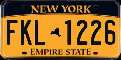 NY license plate FKL1226