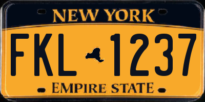 NY license plate FKL1237