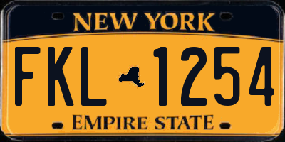 NY license plate FKL1254