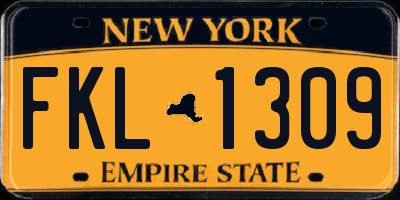 NY license plate FKL1309