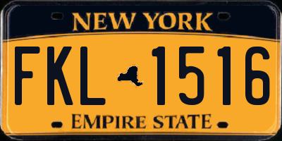 NY license plate FKL1516
