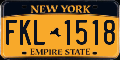 NY license plate FKL1518