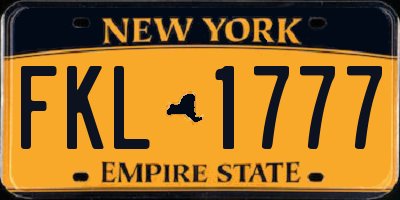 NY license plate FKL1777