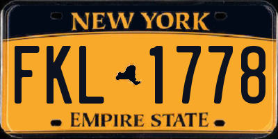 NY license plate FKL1778