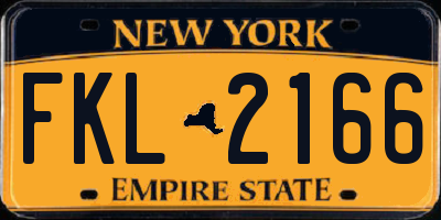 NY license plate FKL2166