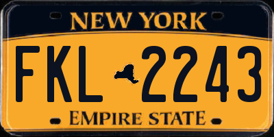 NY license plate FKL2243