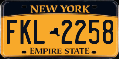 NY license plate FKL2258