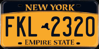 NY license plate FKL2320