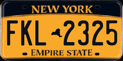 NY license plate FKL2325