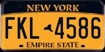 NY license plate FKL4586