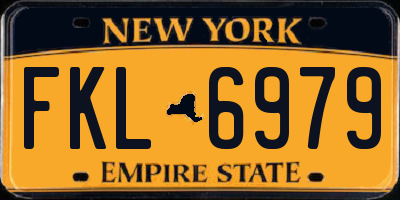 NY license plate FKL6979
