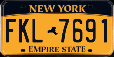 NY license plate FKL7691