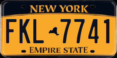 NY license plate FKL7741