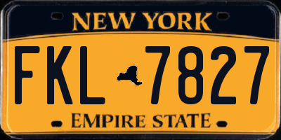 NY license plate FKL7827