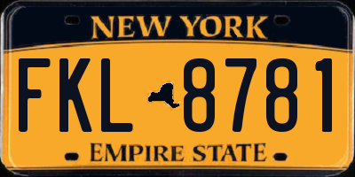 NY license plate FKL8781