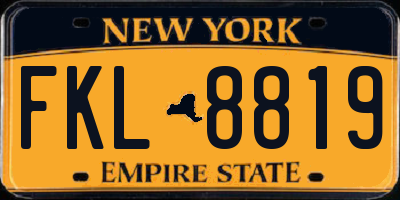 NY license plate FKL8819