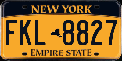 NY license plate FKL8827