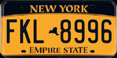 NY license plate FKL8996