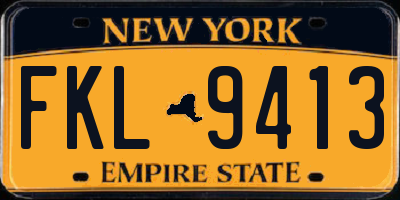 NY license plate FKL9413
