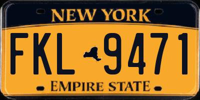 NY license plate FKL9471