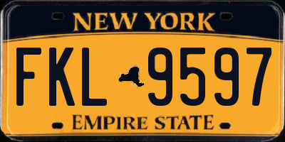 NY license plate FKL9597