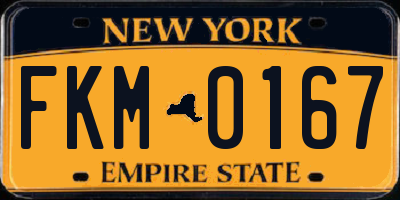 NY license plate FKM0167