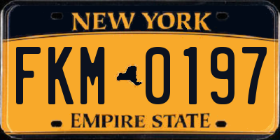 NY license plate FKM0197