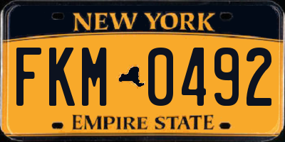 NY license plate FKM0492