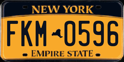 NY license plate FKM0596
