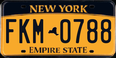 NY license plate FKM0788
