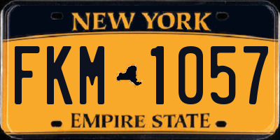 NY license plate FKM1057